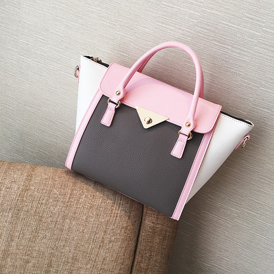 Стилна дамска чанта с двойни дръжки - няколко цвята