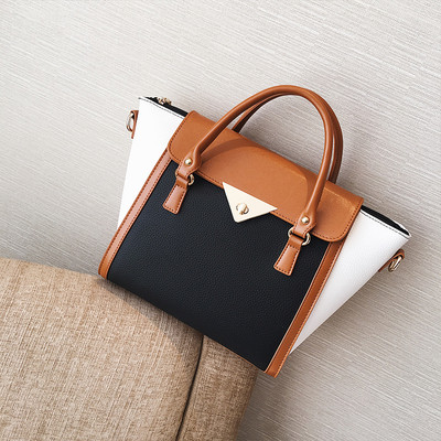 Стилна дамска чанта с двойни дръжки - няколко цвята