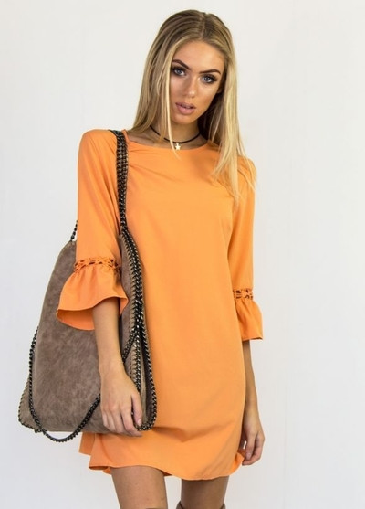 Rochie de dama moderna model lat cu maneci lotus in mai multe culori