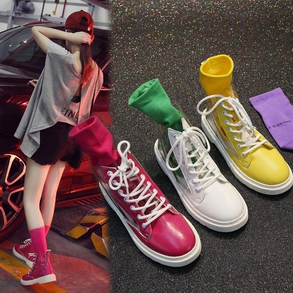 NOI adidasi moderni de dama cu spate transparent in trei culori