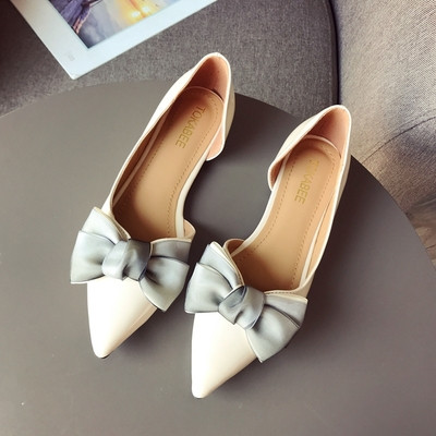Стилни дамски обувки с панделка в три цвята