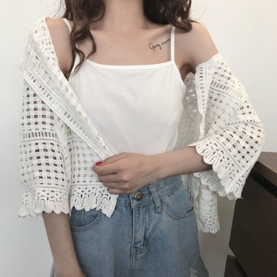 Дамска ежедневна жилетка в три цвята с 3/4 ръкав