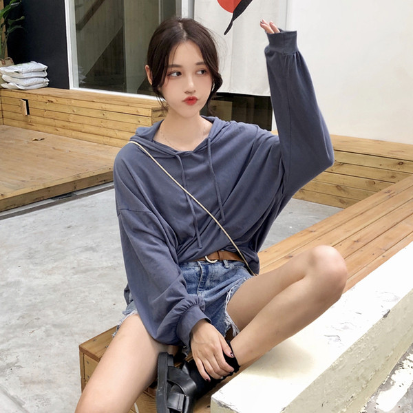 Дамски ежедневен суичър с качулка в няколко цвята