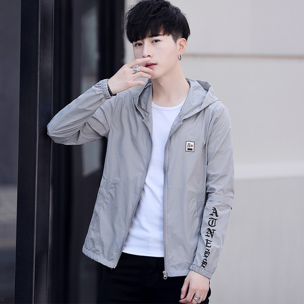 Мъжко спорно-ежедневно яке в няколко модела с надпис и качулка