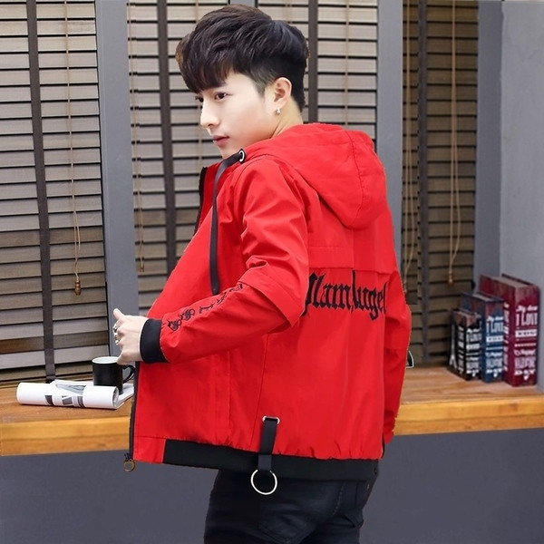 Мъжко модерно яке с надпис и метални елементи в няколко модела