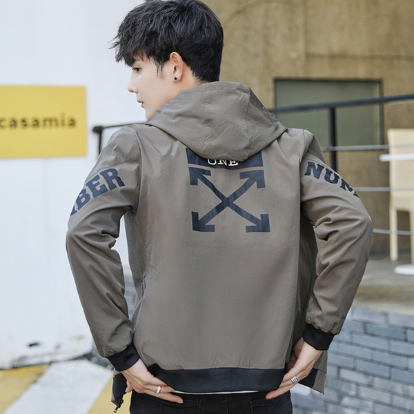 Мъжко модерно яке с надпис и метални елементи в няколко модела