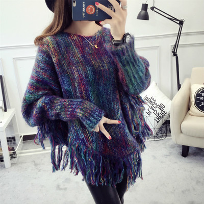 Дамски пуловер с ресни - 2 цвята