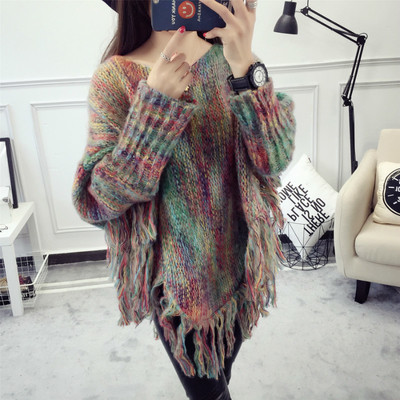 Дамски пуловер с ресни - 2 цвята