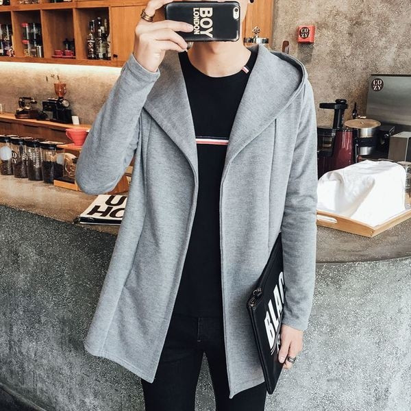 Мъжко изчистено палто в три цвята с качулка