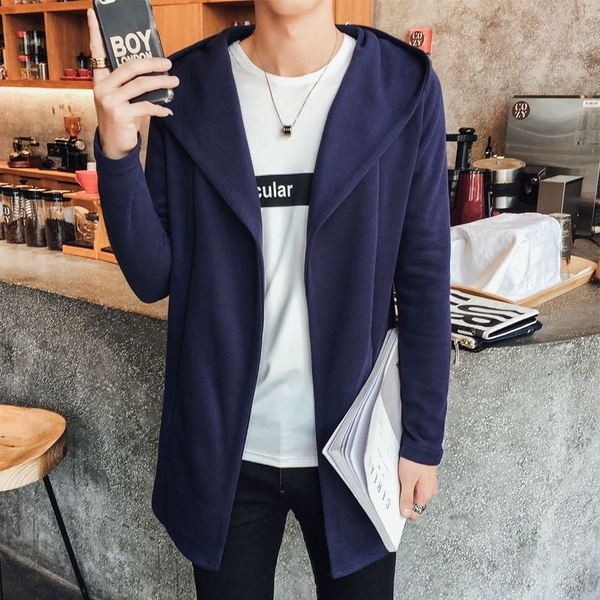 Мъжко изчистено палто в три цвята с качулка