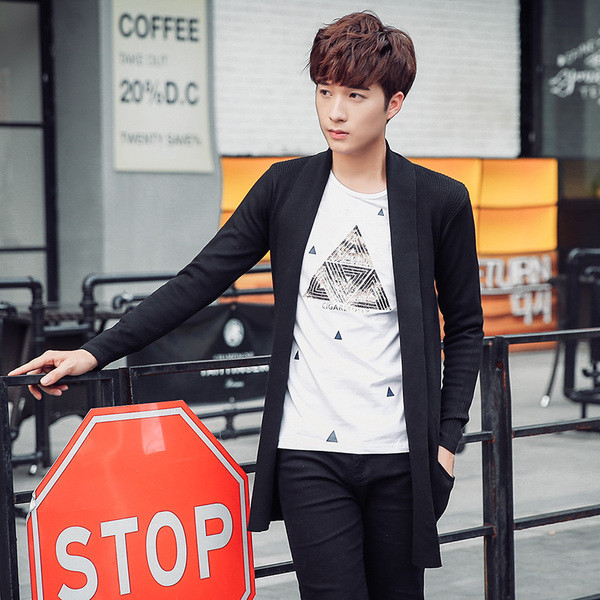 Мъжка стилна жилетка в сив и черен цвят