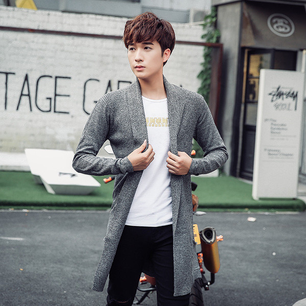 Мъжка стилна жилетка в сив и черен цвят