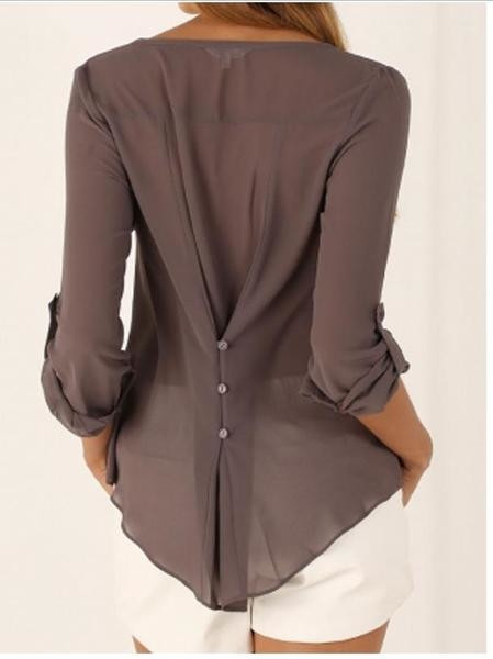 Ежедневна дамска блуза с V-образно деколте в няколко цвята 