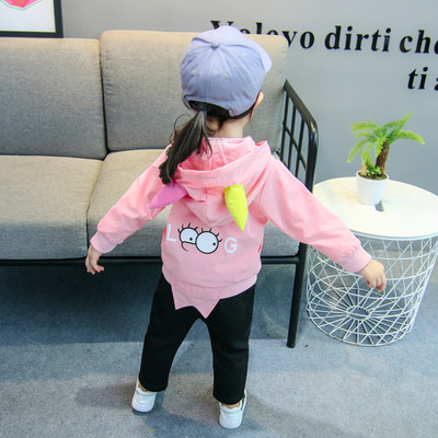 НОВО модерно детско яке за есента с качулка и апликация-три цвята