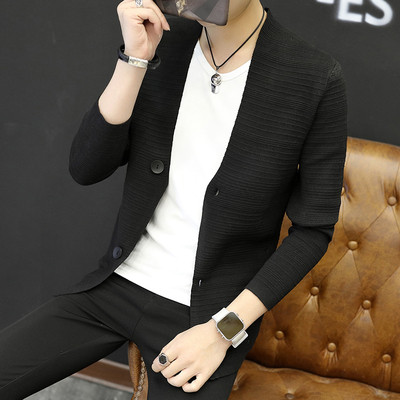 Мъжка жилетка в три цвята с V-образно деколте