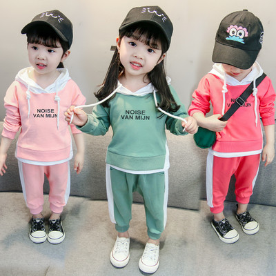 Модерен детски комплект за момичета от две части в три цвята