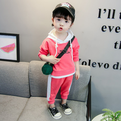 Модерен детски комплект за момичета от две части в три цвята