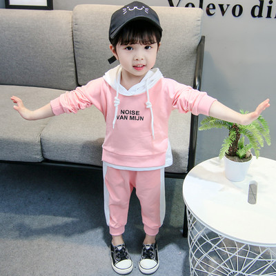 Модерен детски комплект за момичета от две части в три цвята