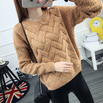 Women`s casual sweater with O-shaped collar in several colors
