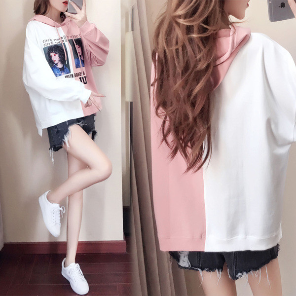 Спортен дамски суичър с щампа в няколко цвята