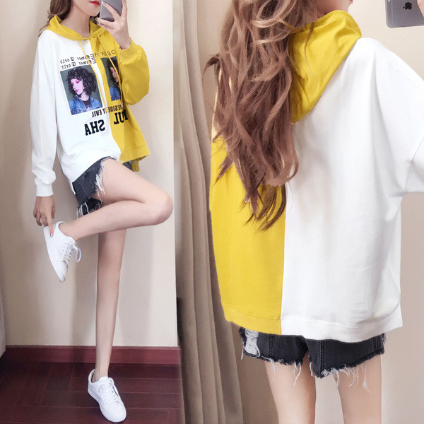 Спортен дамски суичър с щампа в няколко цвята