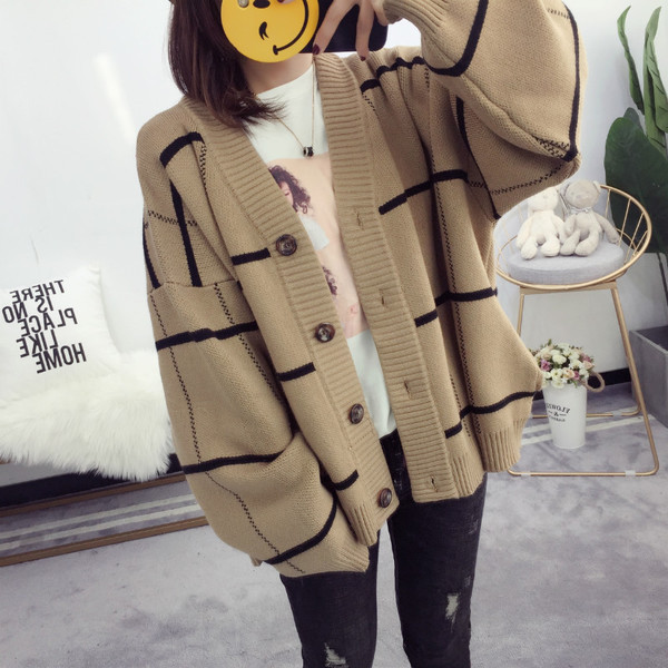 Дамска карирана жилетка в няколко цвята - свободен модел