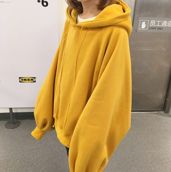 Дамски суичър с широки ръкави в жълт, червен и черен цвят