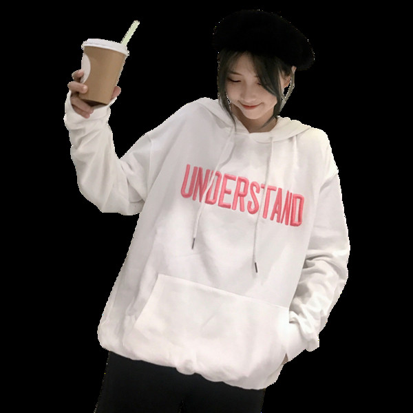 Дамски суичър в бял и розов цвят с надпис