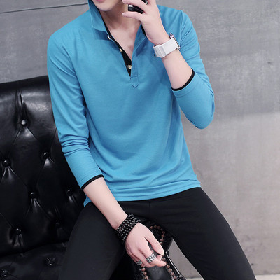 Мъжка блуза в няколко цвята с V-образно деколте и копчета