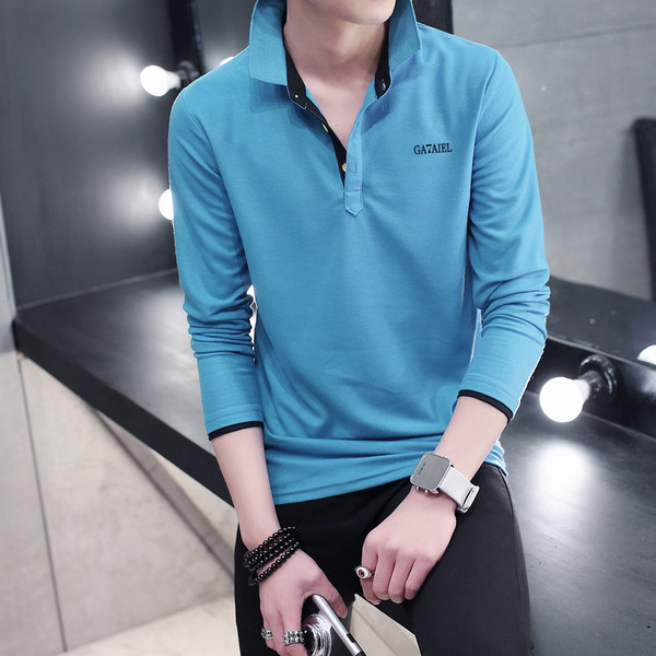 Мъжка блуза в няколко цвята с V-образно деколте и копчета