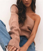 Дамски модерен пуловер с един ръкав в няколко цвята