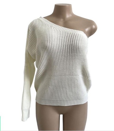 Дамски модерен пуловер с един ръкав в няколко цвята