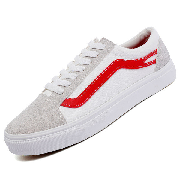 Мъжки маратонки в бял цвят с цветни ленти