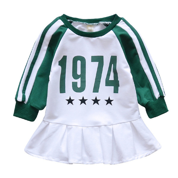 Детска спортна рокля с дълъг ръкав в два цвята