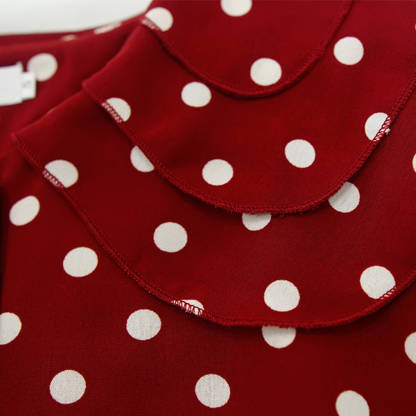 Cămașă de damă modernă roșie cu puncte
